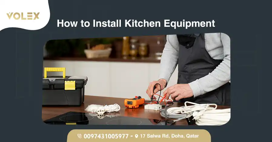 1- Commercial vs. Residential Equipment Commercial equipment: is made for heavy-duty, high-volume cooking, often seen in hotels, restaurants, and catering businesses. These units are larger, more powerful, and typically require reinforced flooring, special ventilation, and higher utility loads. This is especially important when planning how to install kitchen equipment in high-performance spaces. Residential equipment: is designed for everyday use in modern homes. Though less intensive, it still requires thoughtful integration—especially in contemporary kitchens where function meets design. In these settings, brands like Volex Trading bring a seamless blend of performance and visual harmony that elevates the entire kitchen environment. 2- Essential Kitchen Appliances These core items are common in every kitchen setup and must be addressed during any plan on how to install kitchen equipment: Cooking ranges and ovens Refrigerators and freezers Dishwashers Microwave ovens Kitchen hoods and exhaust fans Correct installation ensures these appliances work safely and at peak performance. 3- Specialty Equipment High-performance or niche appliances include: Combi ovens Blast chillers Steamers Griddles Built-in espresso machines How to Install Kitchen Equipment